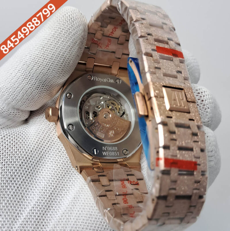 Audemars Piguet Royal Oak Skeleton Dial Dimond Bezel Swiss Automatic Watch - Image 4