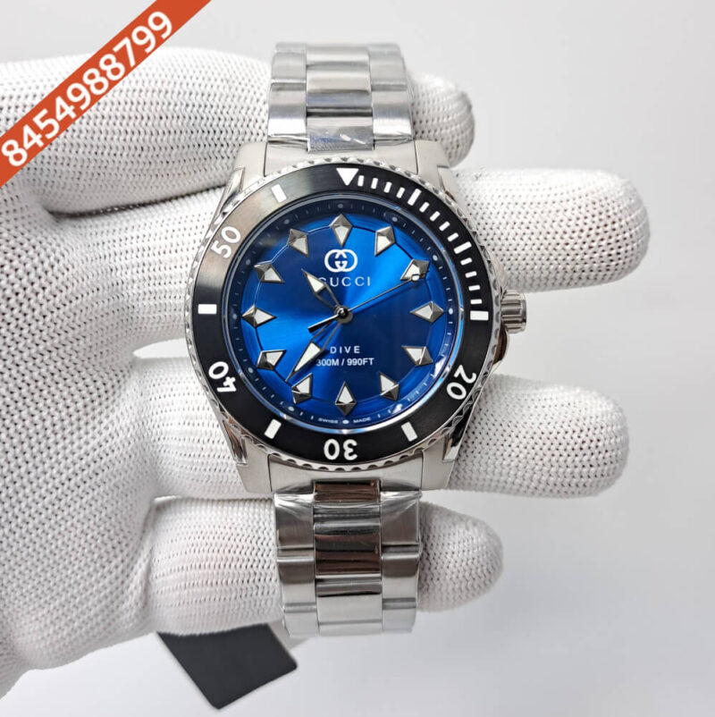 Gucci Dive YA136357 Blue Dial Stainless Steel Swiss Watch