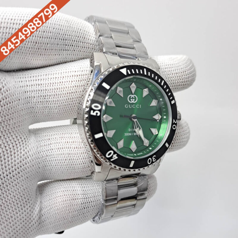 Gucci Dive YA136357 Green Dial Stainless Steel Swiss Watch - Image 2