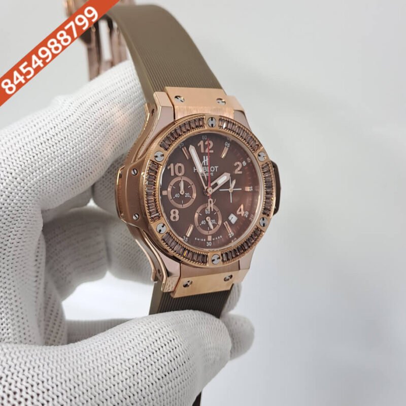 Hublot Big Bang Cappuccino Chronograph Brown Dial Rubber Strap Swiss Watch - Image 2