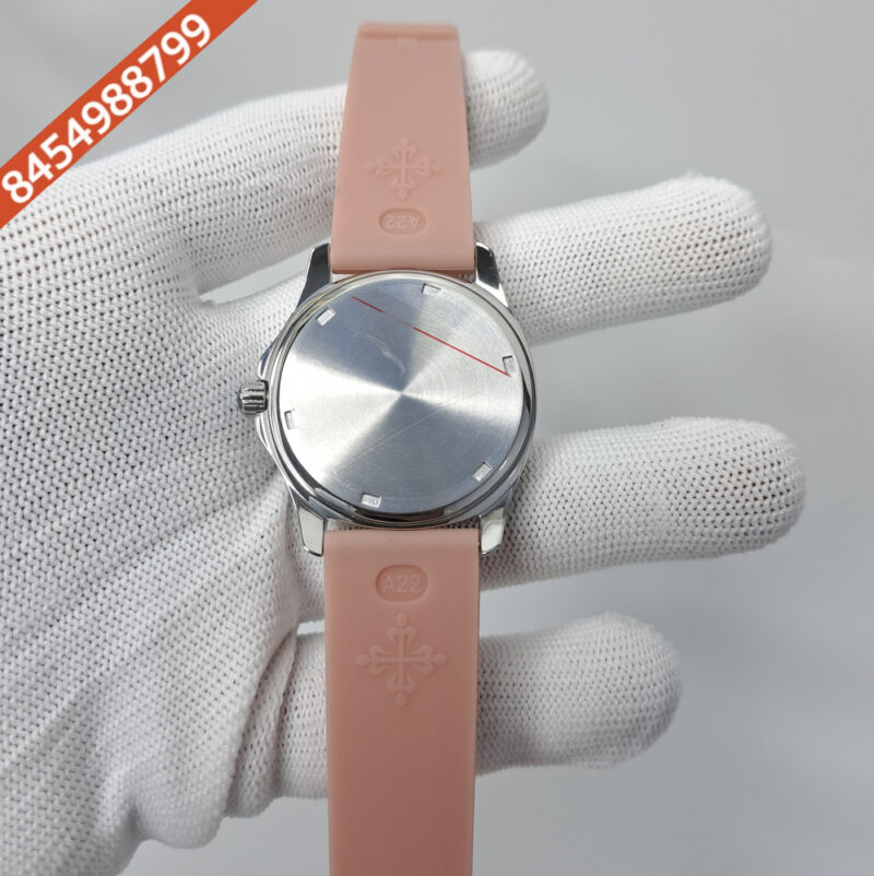 Patek Philippe Nautilus Diamond Bezel Brown Dial Rubber Strap Swiss Watch - Image 4