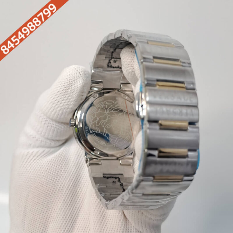 Versace GRECA LOGO MOONPHASE White Dial Stainless Steel Dual Tone Swiss Watch - Image 4
