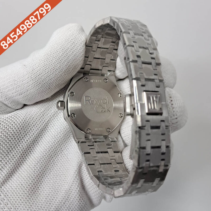 Audemars Piguet Royal Oak Silver Diamond Bazel Black Dial Swiss Watch - Image 4