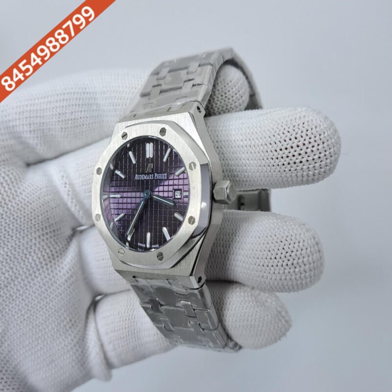 Audemars Piguet Royal Oak Silver Purple Dial Swiss Watch - Image 2