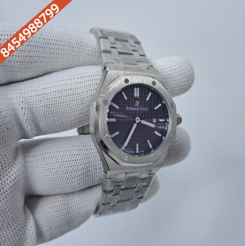 Audemars Piguet Royal Oak Silver Purple Dial Swiss Watch - Image 3