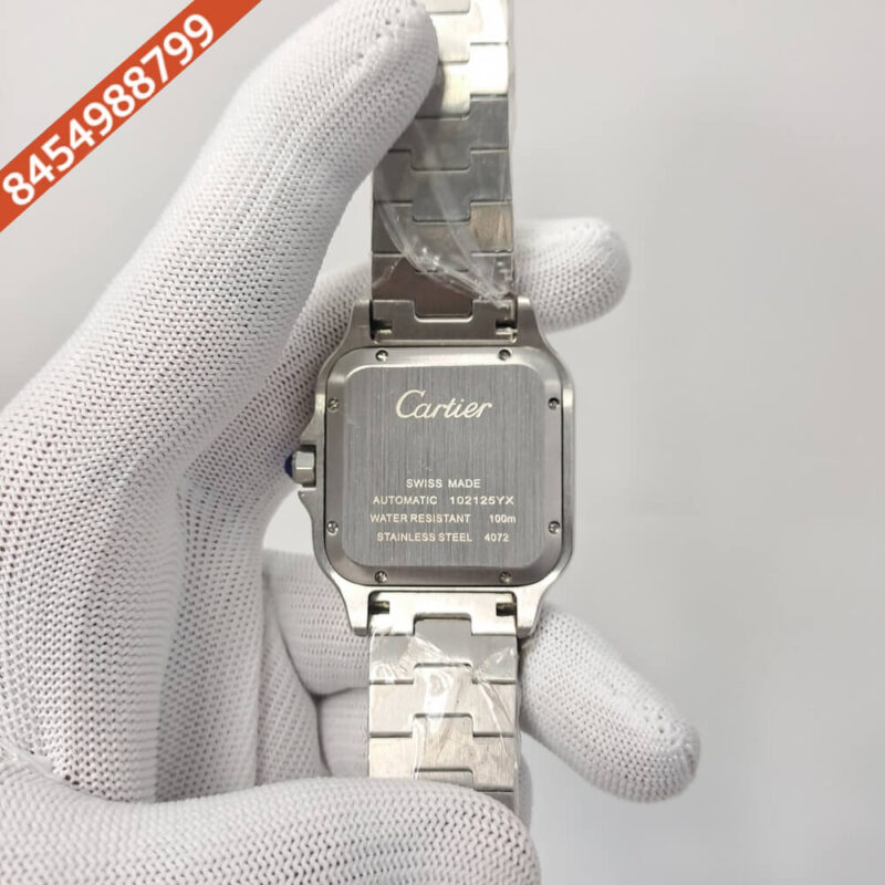 Cartier Santos De Silver Green Dial Swiss Automatic Watch - Image 4