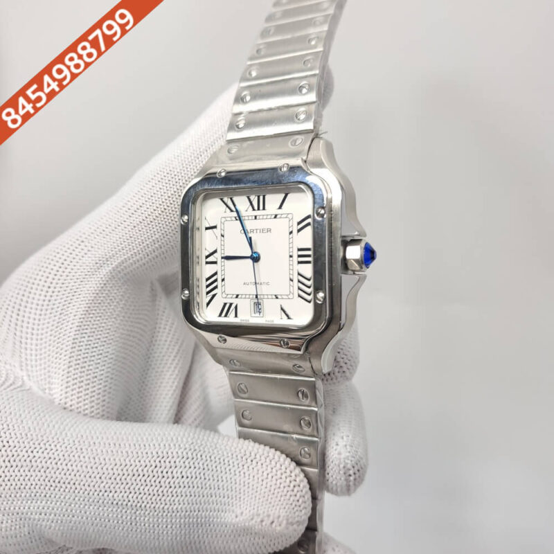 Cartier Santos De Silver White Dial Swiss Automatic Watch - Image 3