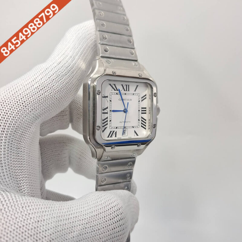 Cartier Santos De Silver White Dial Swiss Automatic Watch - Image 2