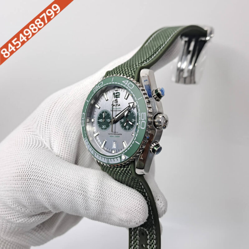 Omega Seamaster Planet Ocean 600M Full Green Grey Dial Swiss Watch - Image 2