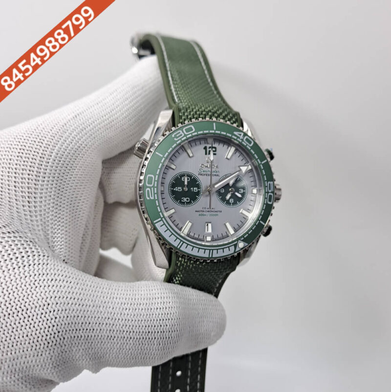 Omega Seamaster Planet Ocean 600M Full Green Grey Dial Swiss Watch - Image 3