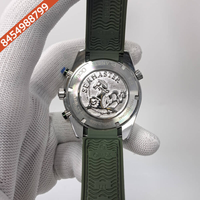 Omega Seamaster Planet Ocean 600M Full Green Grey Dial Swiss Watch - Image 4