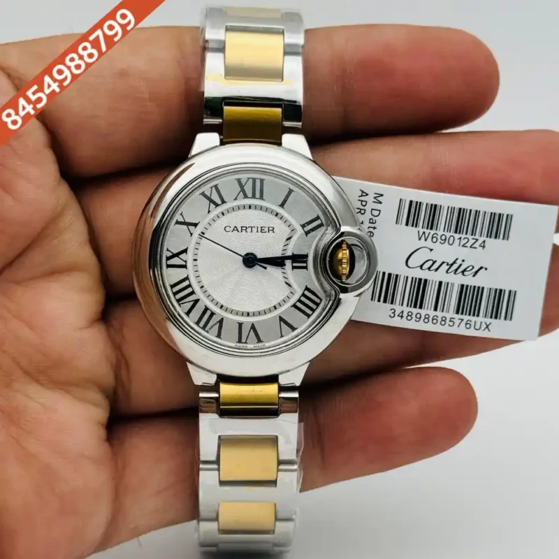 Cartier Ballon Bleu De Dual Tone Silver White Dial Swiss Watch