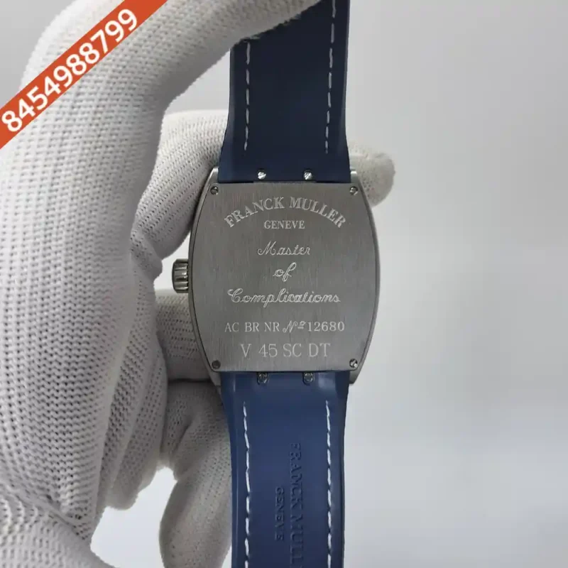 Franck Muller Crazy Hours Blue Dial Blue Leather Strap Swiss Automatic Watch - Image 4