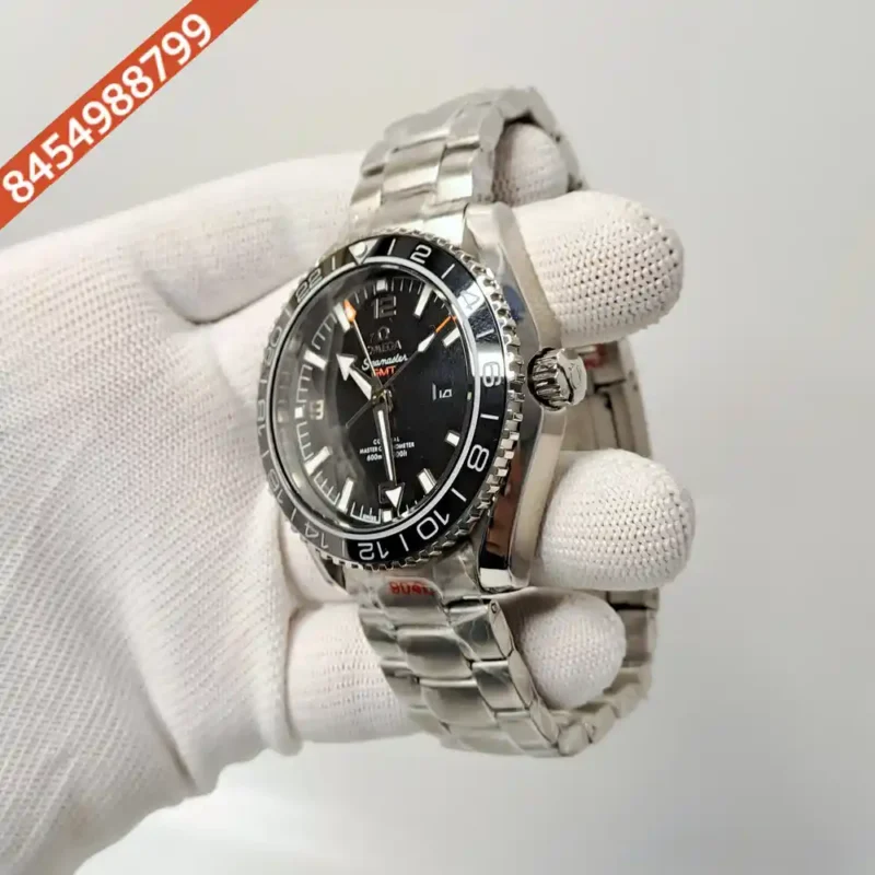 Omega Diver Planet Ocean 600M GMT Steel Black Dial Swiss Automatic Watch - Image 2