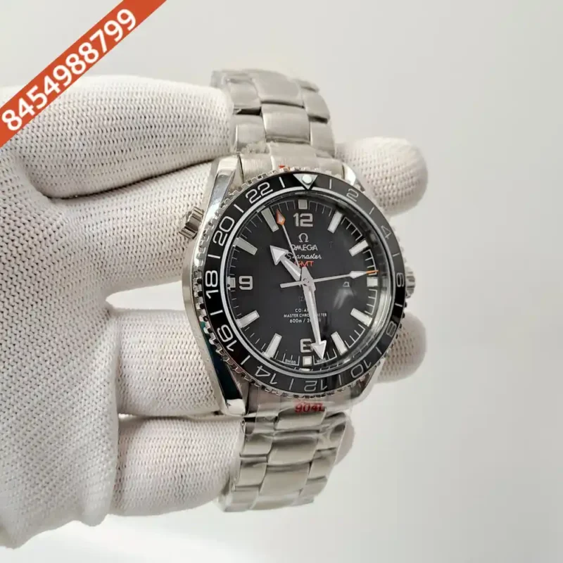 Omega Diver Planet Ocean 600M GMT Steel Black Dial Swiss Automatic Watch - Image 3