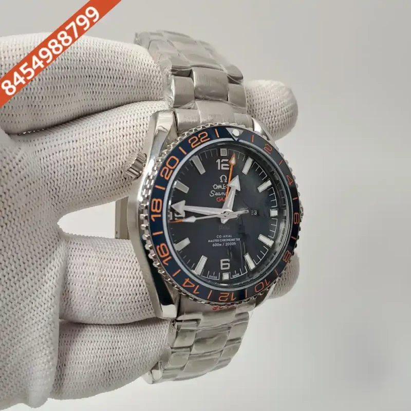 Omega Diver Planet Ocean 600M GMT Steel Black Dial Swiss Automatic Watch - Image 3