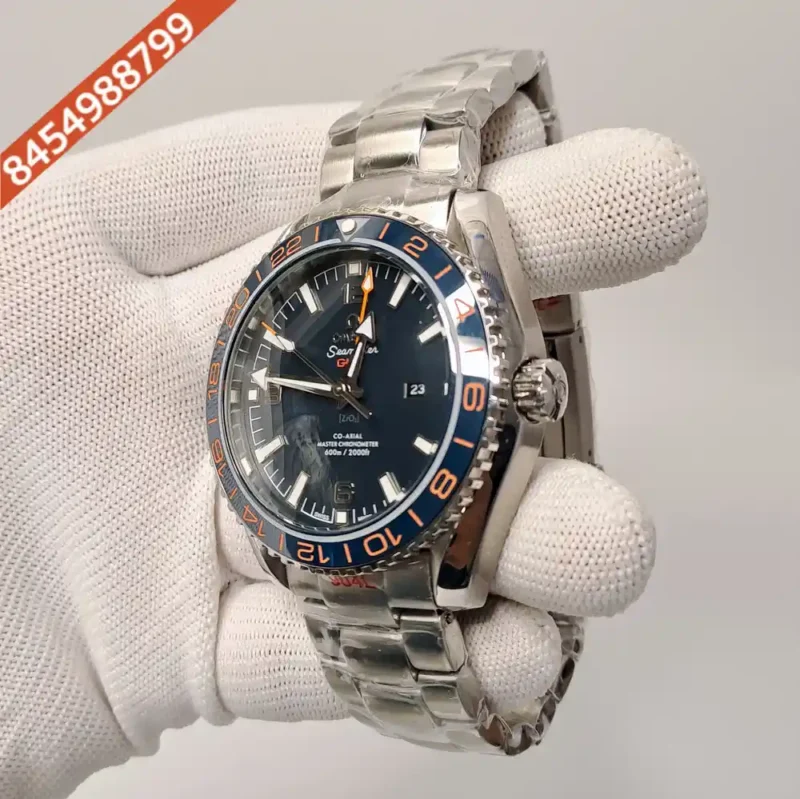 Omega Diver Planet Ocean 600M GMT Steel Black Dial Swiss Automatic Watch - Image 2