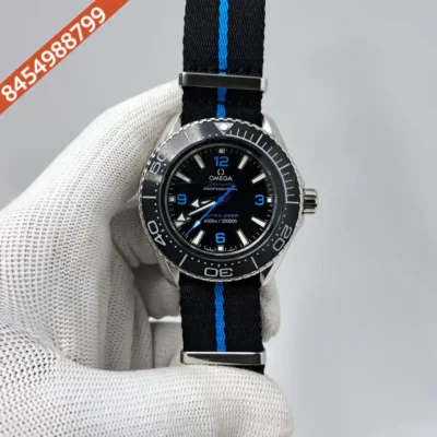 Omega Seamaster 6000M Ultra Deep Black Dial Black & Blue Nato Strap Swiss Automatic Watch