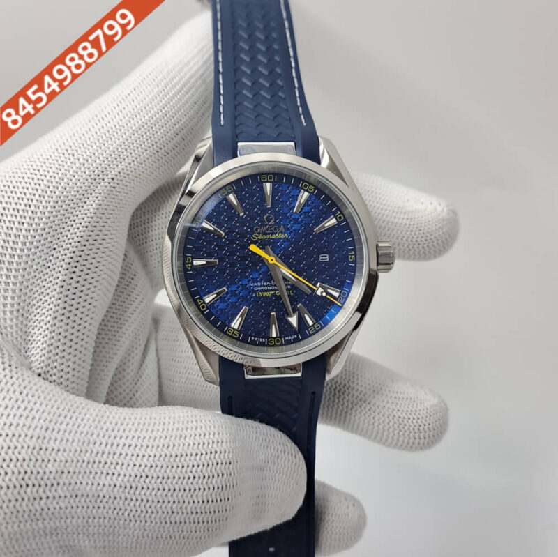 Omega Seamaster Aquaterra Master Chronometer Blue Dial Rubber Strap Swiss Automatic Watch