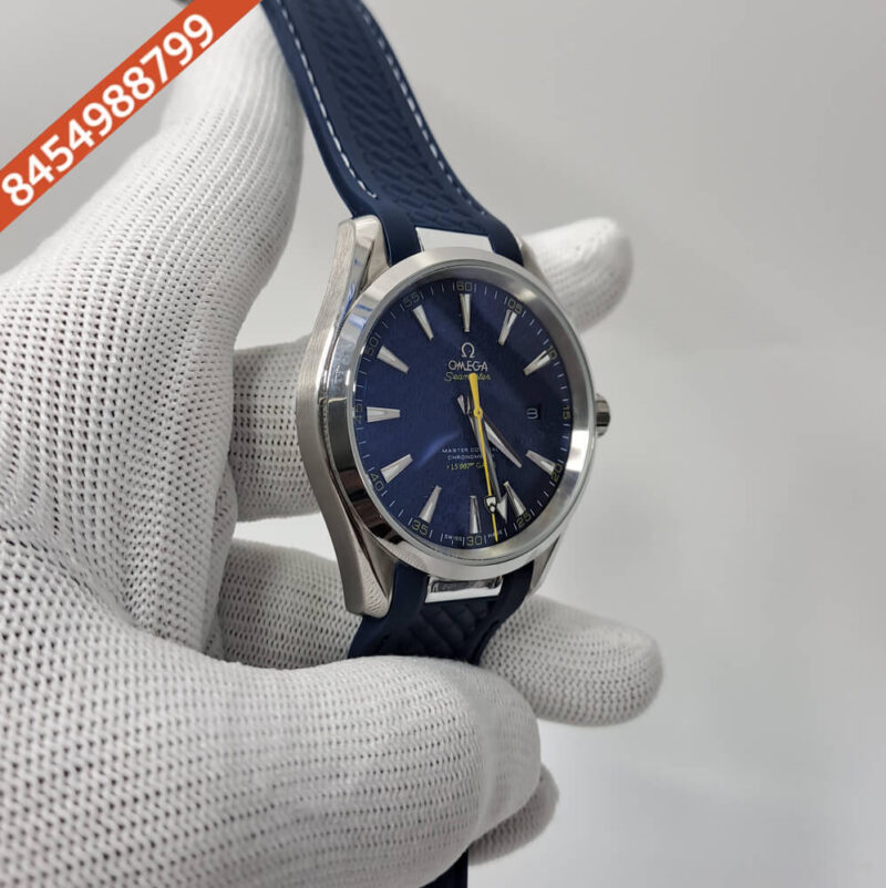Omega Seamaster Aquaterra Master Chronometer Blue Dial Rubber Strap Swiss Automatic Watch - Image 3