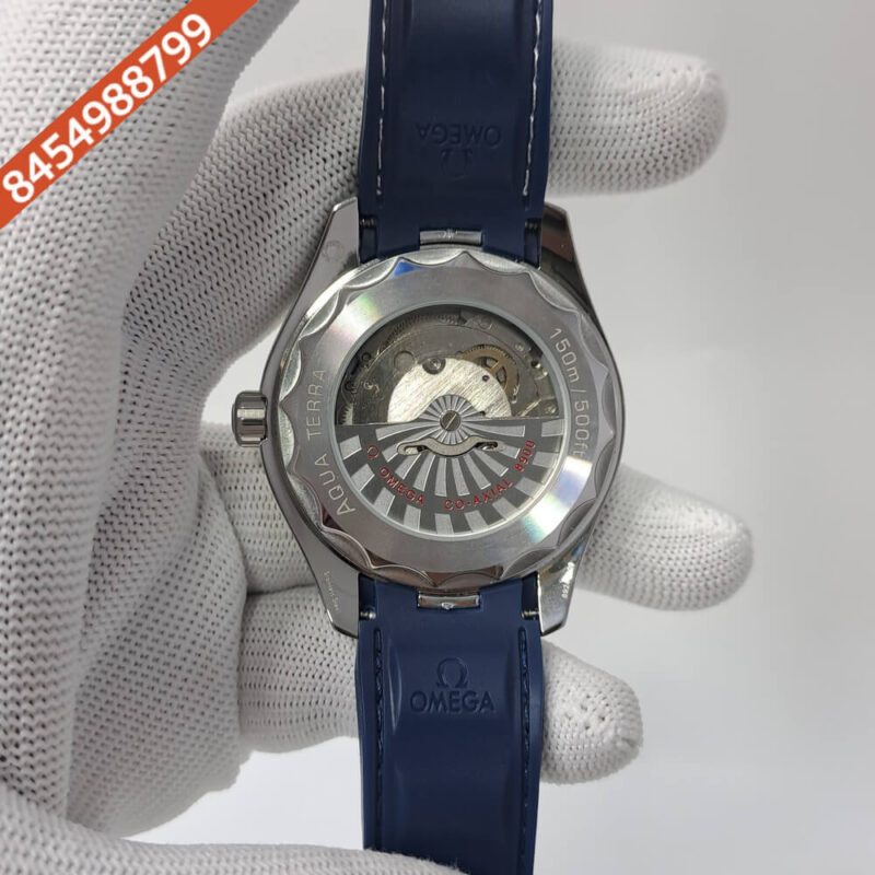 Omega Seamaster Aquaterra Master Chronometer Blue Dial Rubber Strap Swiss Automatic Watch - Image 4