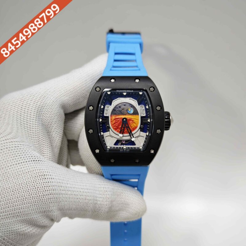 Richard Mille RM52-05 Tourbillon Black Bazel Blue Rubber Strap Swiss Automatic Watch