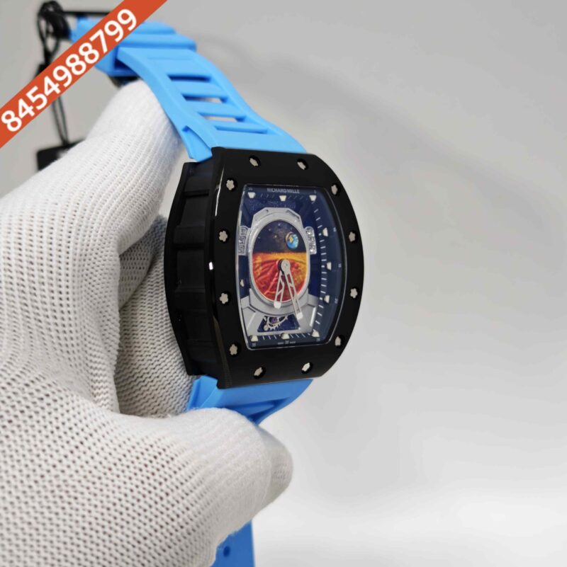 Richard Mille RM52-05 Tourbillon Black Bazel Blue Rubber Strap Swiss Automatic Watch - Image 3