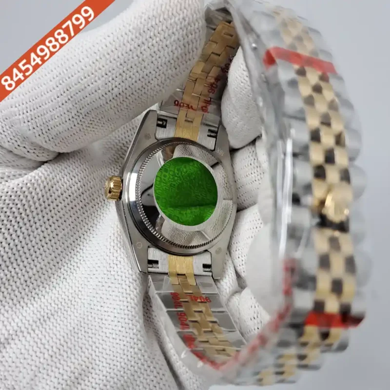 Rolex Date-Just Dual Tone Green Dial Roman Marker Swiss Automatic Watch - Image 4