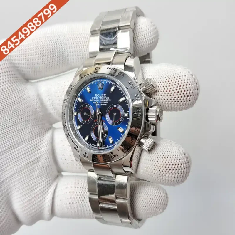 Rolex Oyster Perpetual Cosmograph Daytona Steel Blue Dial Swiss Automatic Watch - Image 3