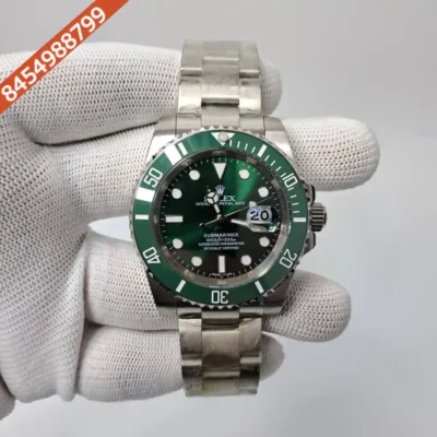 Rolex Submariner Silver Green Dial Swiss Automatic Watch (Premium Quality)