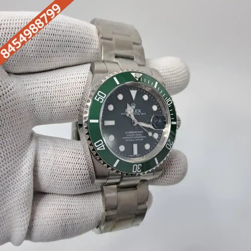 Rolex Submariner Silver Green Dial Swiss Automatic Watch (Premium Quality) - Image 2