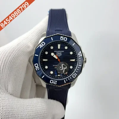 TAG Heuer Aquaracer Calibre 5 Professional 300 Diver Blue Dial Blue Rubber Strap Swiss Automatic Watch