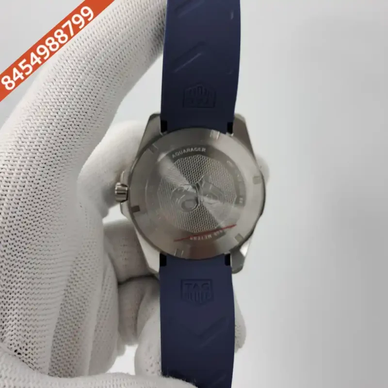 TAG Heuer Aquaracer Calibre 5 Professional 300 Diver Blue Dial Blue Rubber Strap Swiss Automatic Watch - Image 4