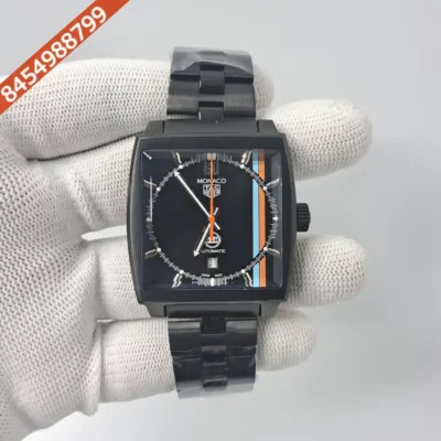 Tag Heuer Monaco Gulf Steel Black Edition Black Dial Swiss Automatic Watch