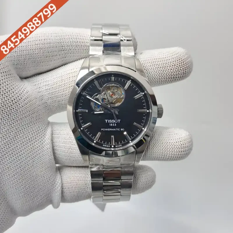 Tissot Gentleman Powermatic 80 Open Heart Black Dial Swiss Automatic Watch