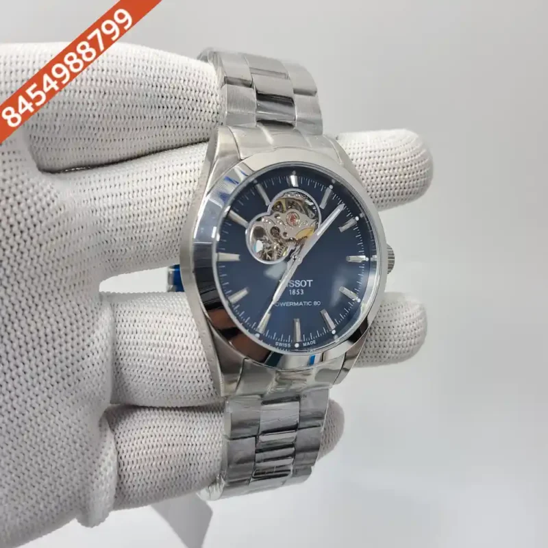 Tissot Gentleman Powermatic 80 Open Heart Blue Dial Swiss Automatic Watch - Image 3