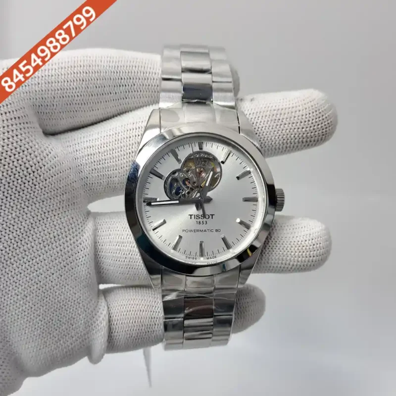 Tissot Gentleman Powermatic 80 Open Heart White Dial Swiss Automatic Watch