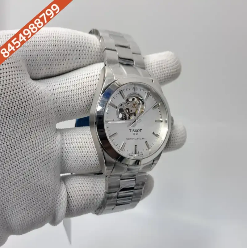 Tissot Gentleman Powermatic 80 Open Heart White Dial Swiss Automatic Watch - Image 3