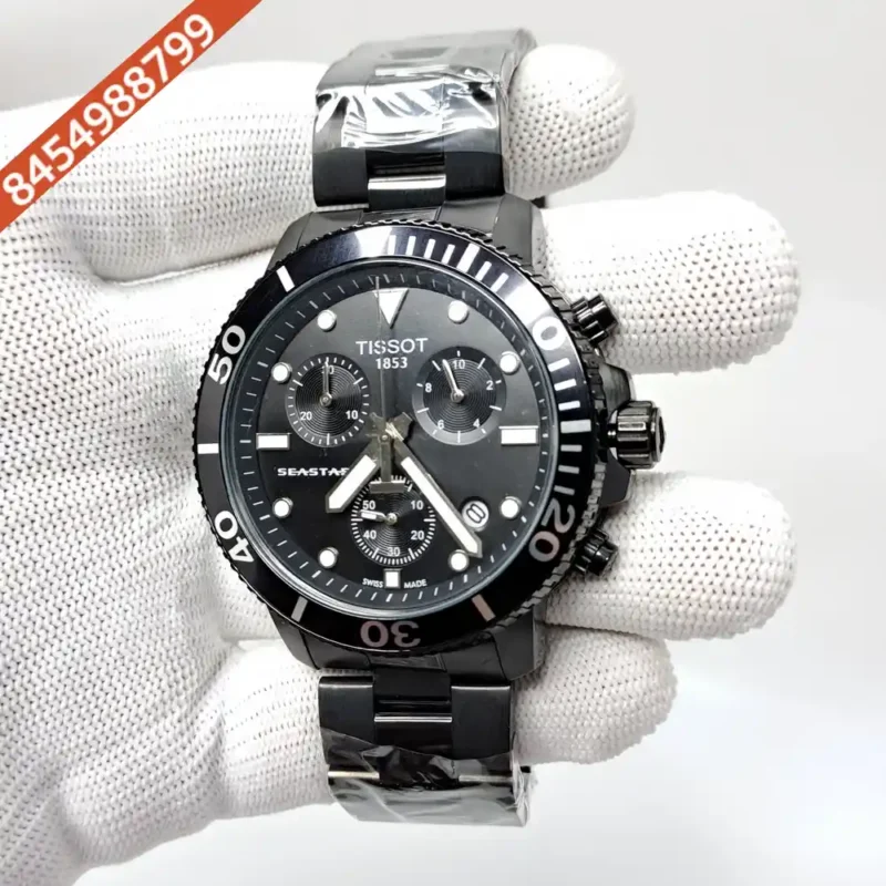 Tissot T-RACE Chronograph Full Black Swiss Watch - Image 3