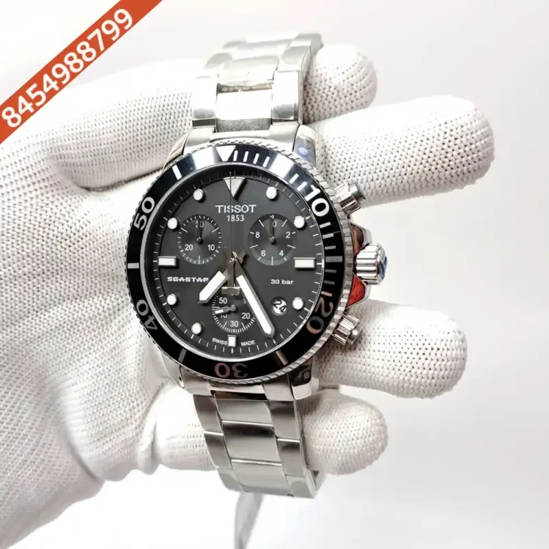 Tissot T-RACE Chronograph Stainless Steel Black Dial Swiss Watch - Image 3