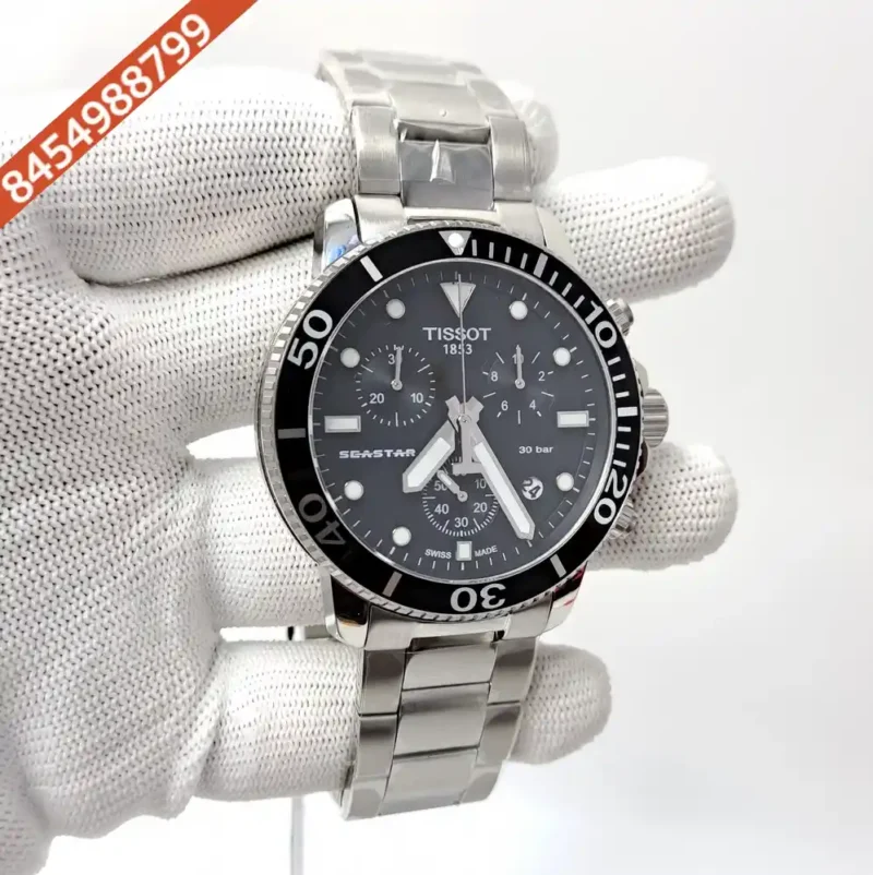 Tissot T-RACE Chronograph Stainless Steel Black Dial Swiss Watch - Image 2
