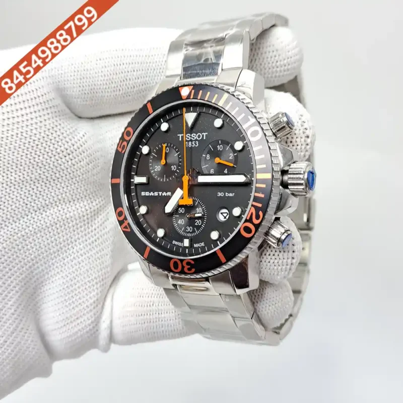 Tissot T-RACE Chronograph Steel Black Dial Swiss Watch - Image 3