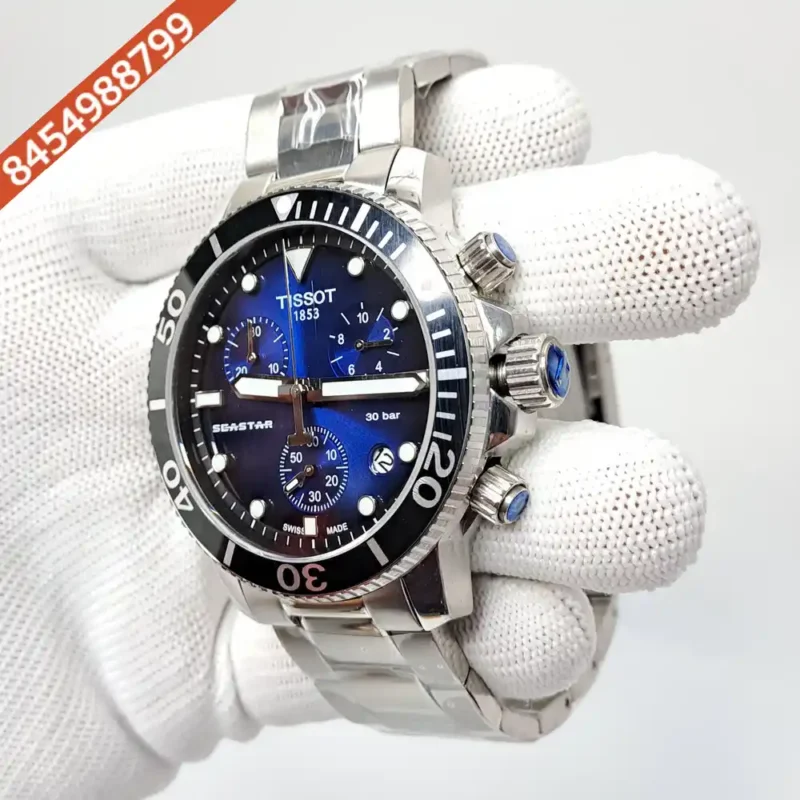 Tissot T-RACE Chronograph Steel Nevy Blue Dial Swiss Watch - Image 3