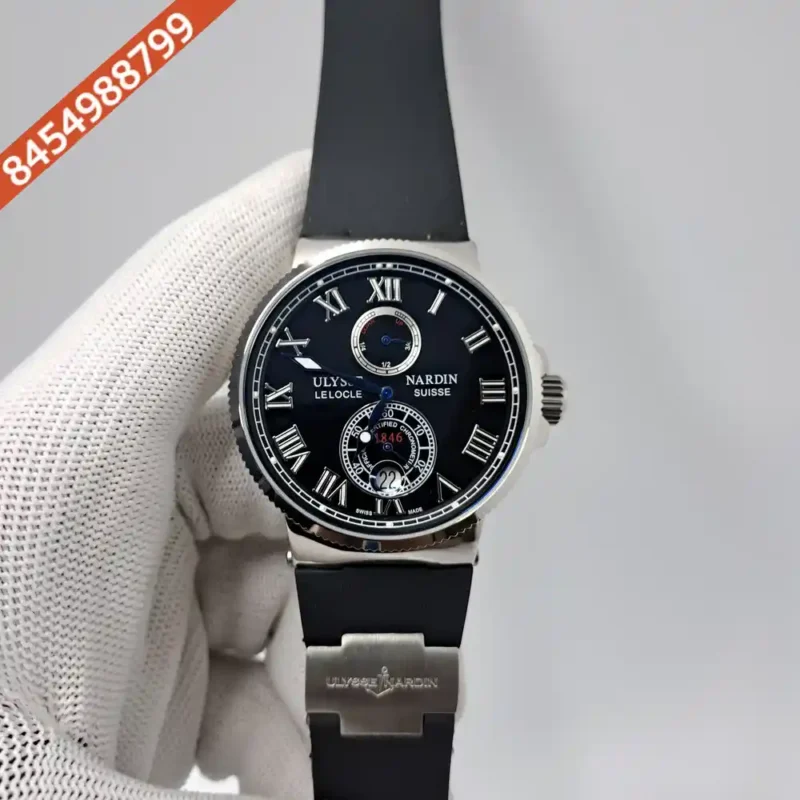 Ulysse Nardin Marine Torpilleur Steel Black Dial Black Rubber Strap Swiss Automatic Watch