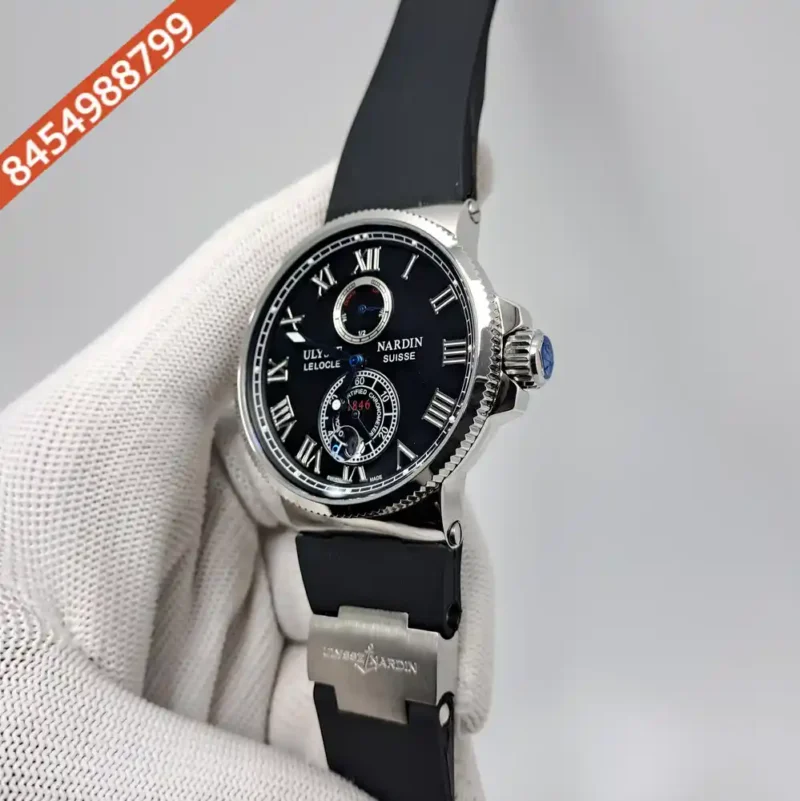 Ulysse Nardin Marine Torpilleur Steel Black Dial Black Rubber Strap Swiss Automatic Watch - Image 3