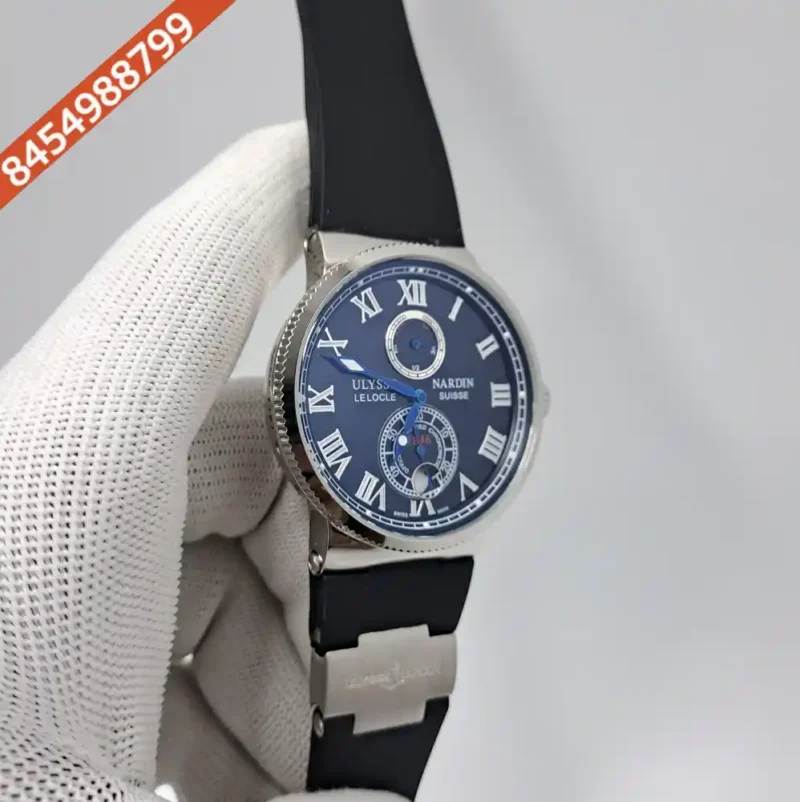 Ulysse Nardin Marine Torpilleur Steel Black Dial Black Rubber Strap Swiss Automatic Watch - Image 2