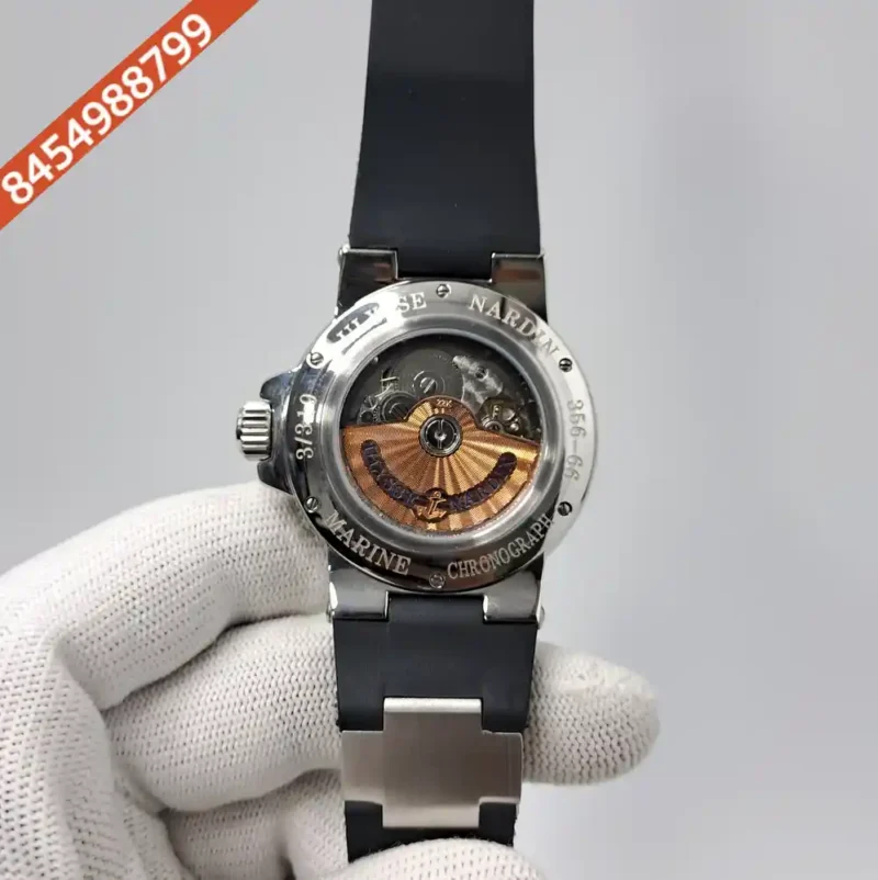 Ulysse Nardin Marine Torpilleur Steel Black Dial Black Rubber Strap Swiss Automatic Watch - Image 4