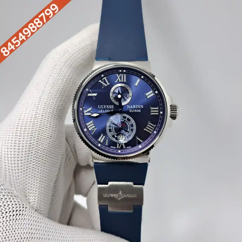 Ulysse Nardin Marine Torpilleur Steel Blue Dial Blue Rubber Strap Swiss Automatic Watch