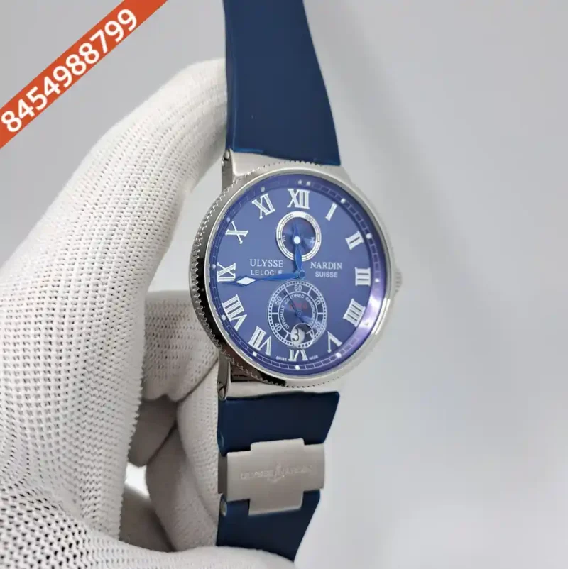 Ulysse Nardin Marine Torpilleur Steel Blue Dial Blue Rubber Strap Swiss Automatic Watch - Image 2