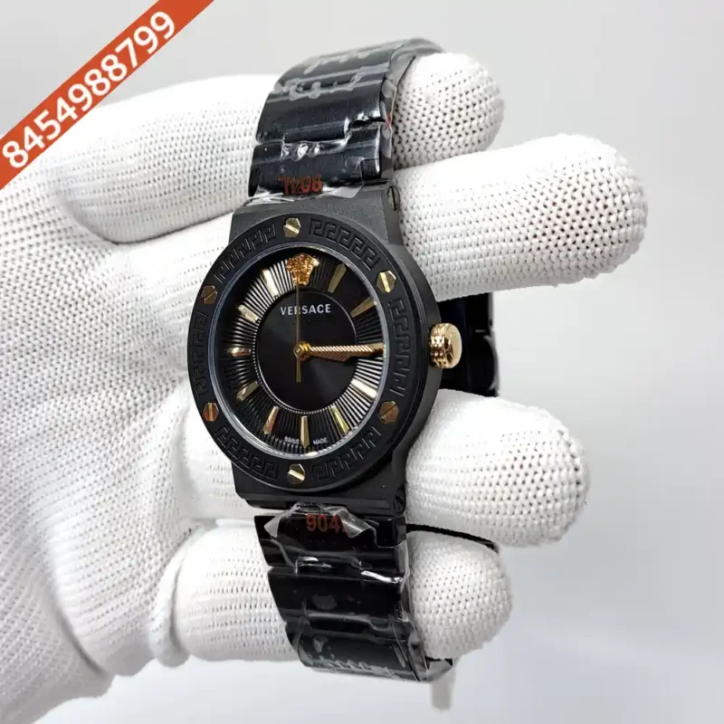 Versace Greca Logo Full Black Edition wiss Watch - Image 3